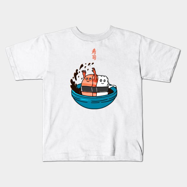 Have Fun Salmon Sushi Kids T-Shirt by Kimprut